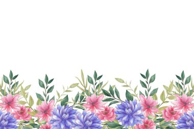 Tasarım için suluboya çiçekler arka plan vektörü.