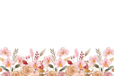 Tasarım için suluboya çiçekler arka plan vektörü.