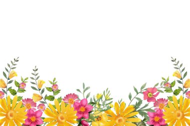 Tasarım için suluboya çiçekler arka plan vektörü.