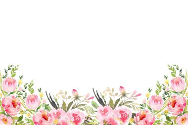 Tasarım için suluboya çiçekler arka plan vektörü.