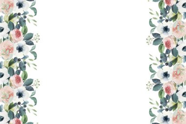 Tasarım için suluboya çiçekler arka plan vektörü.