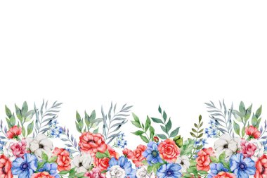 Tasarım için suluboya çiçekler arka plan vektörü.