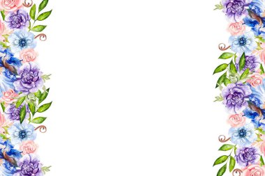 Tasarım için suluboya çiçekler arka plan vektörü.