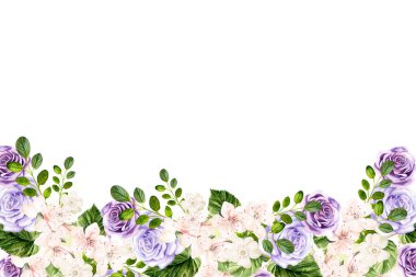 Tasarım için suluboya çiçekler arka plan vektörü.