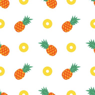 Ananassız desen, tropik olgun meyve.