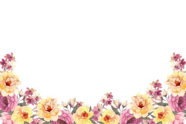 Tasarım için suluboya çiçekler arka plan vektörü.