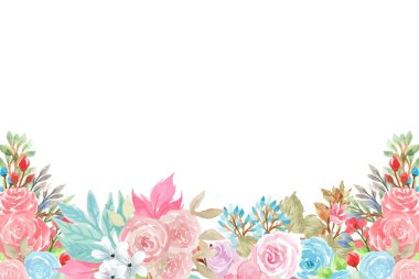 Tasarım için suluboya çiçekler arka plan vektörü.