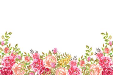 Tasarım için suluboya çiçekler arka plan vektörü.