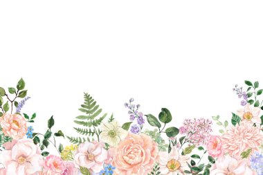 Tasarım için suluboya çiçekler arka plan vektörü.