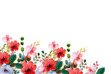 Tasarım için suluboya çiçekler arka plan vektörü.