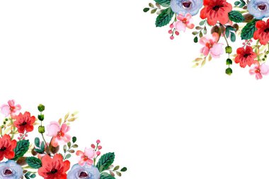 Tasarım için suluboya çiçekler arka plan vektörü.