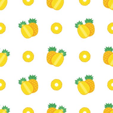 Ananassız desen, tropik olgun meyve.