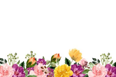 Tasarım için suluboya çiçekler arka plan vektörü.