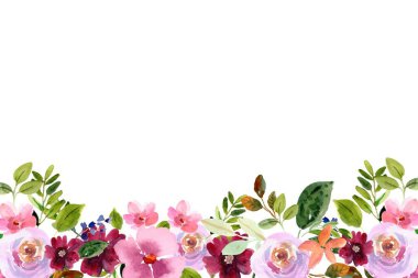 Tasarım için suluboya çiçekler arka plan vektörü.