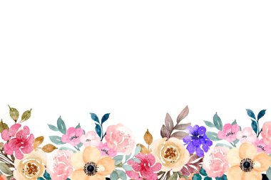 Tasarım için suluboya çiçekler arka plan vektörü.