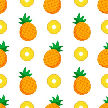 Ananassız desen, tropik olgun meyve.