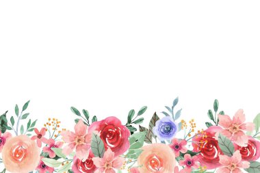 Tasarım için suluboya çiçekler arka plan vektörü.