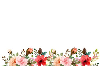 Tasarım için suluboya çiçekler arka plan vektörü.