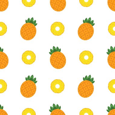 Ananassız desen, tropik olgun meyve.