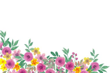 Tasarım için suluboya çiçekler arka plan vektörü.