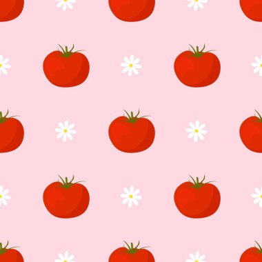 Kırmızı domates vektörü kusursuz desen.