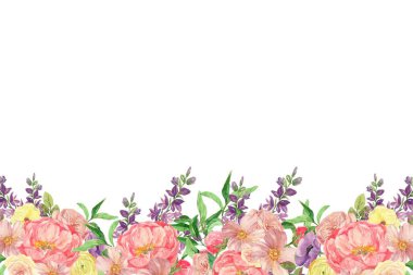 Tasarım için suluboya çiçekler arka plan vektörü.