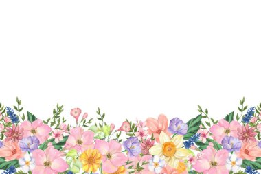 Tasarım için suluboya çiçekler arka plan vektörü.