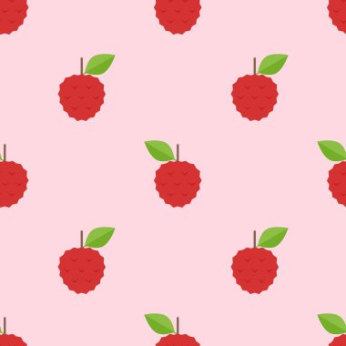 Lychee kusursuz desensiz vektör çizimi.