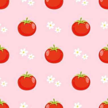 Kırmızı domates vektörü kusursuz desen.