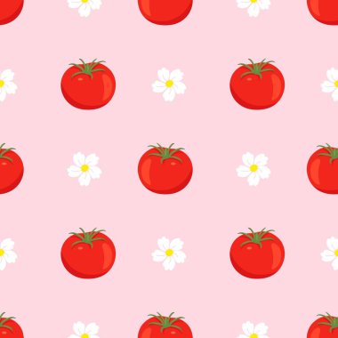 Kırmızı domates vektörü kusursuz desen.