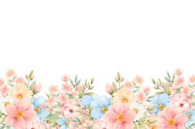 Tasarım için suluboya çiçekler arka plan vektörü.