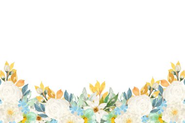 Tasarım için suluboya çiçekler arka plan vektörü.