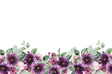 Tasarım için suluboya çiçekler arka plan vektörü.