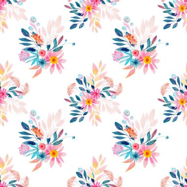 Tasarım için suluboya çiçekler arka plan vektörü.