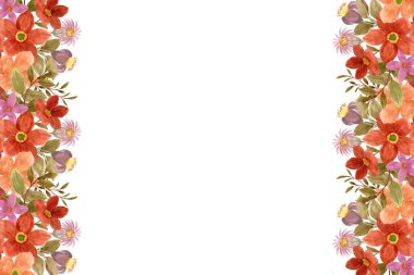 Tasarım için suluboya çiçekler arka plan vektörü.