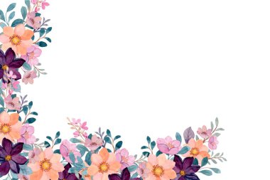 Tasarım için suluboya çiçekler arka plan vektörü.