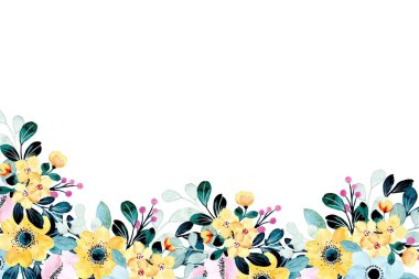 Tasarım için suluboya çiçekler arka plan vektörü.