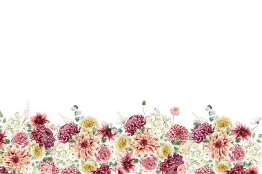 Tasarım için suluboya çiçekler arka plan vektörü.