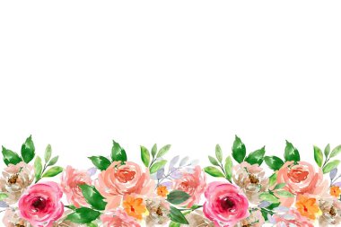 Tasarım için suluboya çiçekler arka plan vektörü.