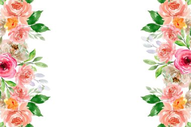 Tasarım için suluboya çiçekler arka plan vektörü.