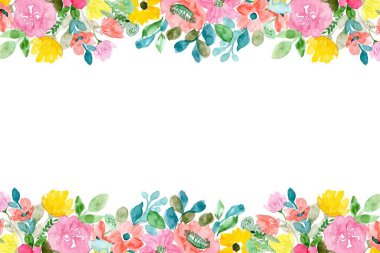 Tasarım için suluboya çiçekler arka plan vektörü.