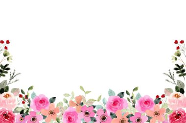 Tasarım için suluboya çiçekler arka plan vektörü.