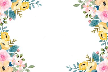 Tasarım için suluboya çiçekler arka plan vektörü.