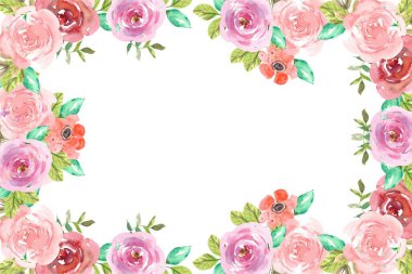 Tasarım için suluboya çiçekler arka plan vektörü.