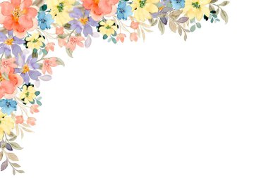 Tasarım için suluboya çiçekler arka plan vektörü.