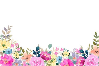 Tasarım için suluboya çiçekler arka plan vektörü.