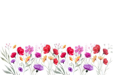 Tasarım için suluboya çiçekler arka plan vektörü.