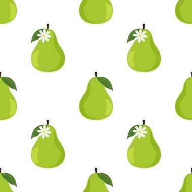 Armutsuz desen. Meyve arkaplanı. Güzel vektör baskısı.