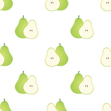 Armutsuz desen. Meyve arkaplanı. Güzel vektör baskısı.