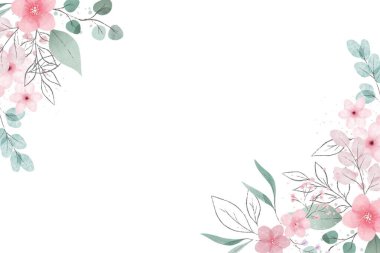 Tasarım için suluboya çiçekler arka plan vektörü.